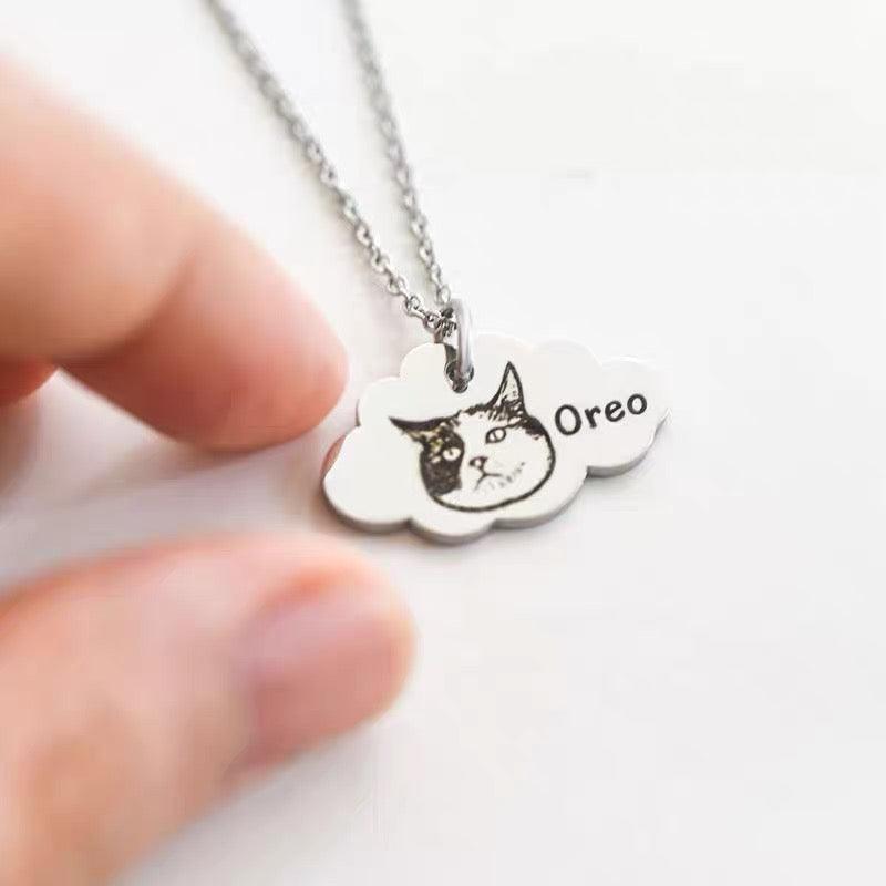 Cat portrait necklace