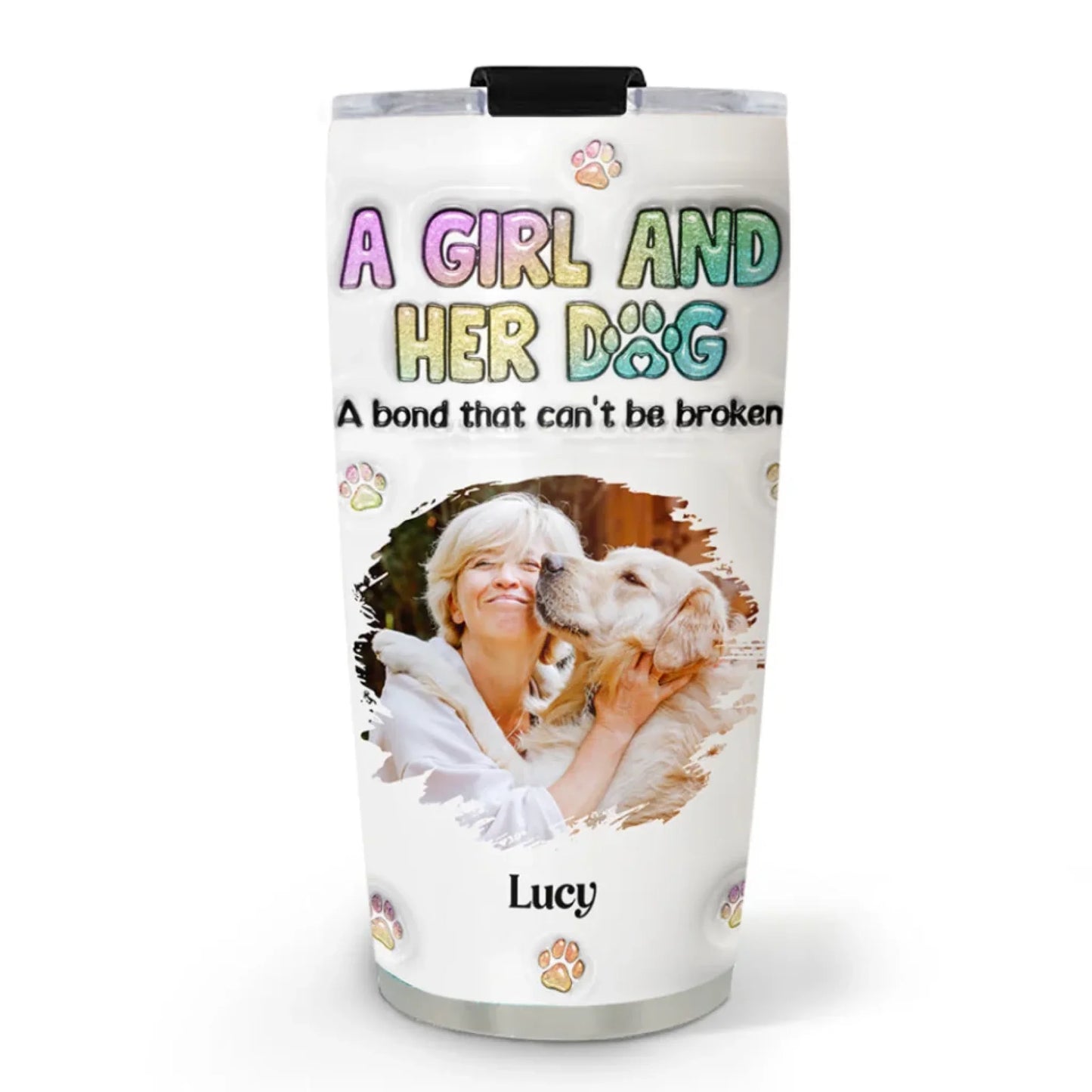 A Girl And Her Dog Custom Tumbler Uniquegift For Dog Lover