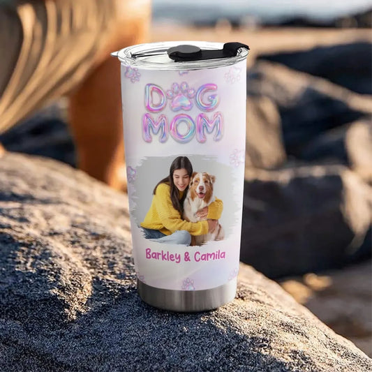 Flying Into Bubble Planet Dog Photo Personalized Custom Tumbler