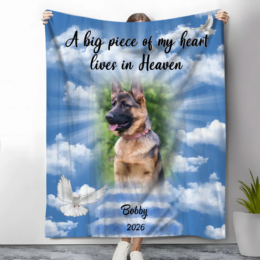 Personalized Starry Sky Angel Wing Pet Photo Soft Throw Blanket Memorial Gift (1)