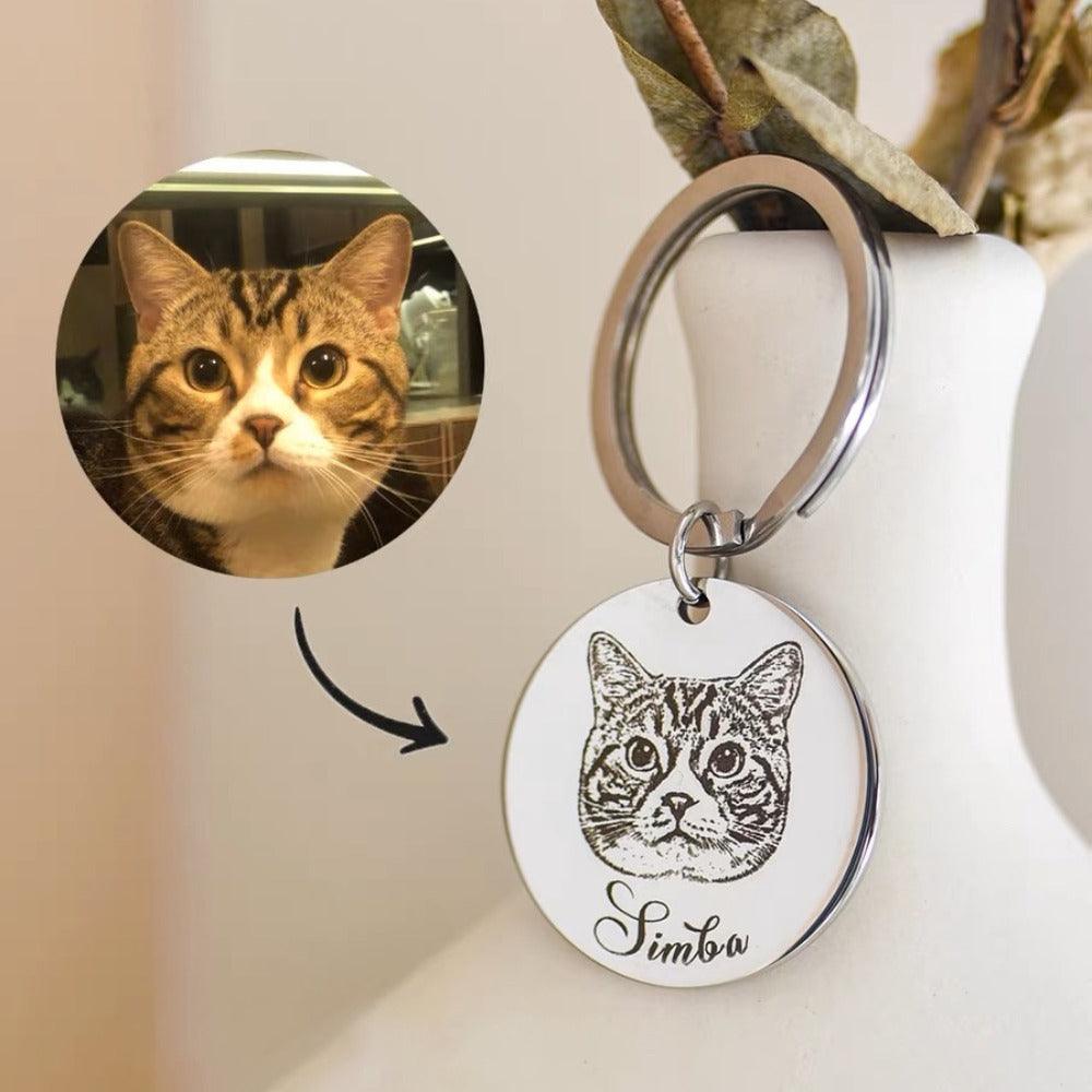 cat keychain with picture