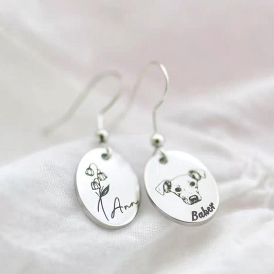 custom pet portrait earrings