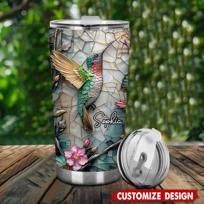 Artistic Hummingbird - Personalized Gardening Tumbler