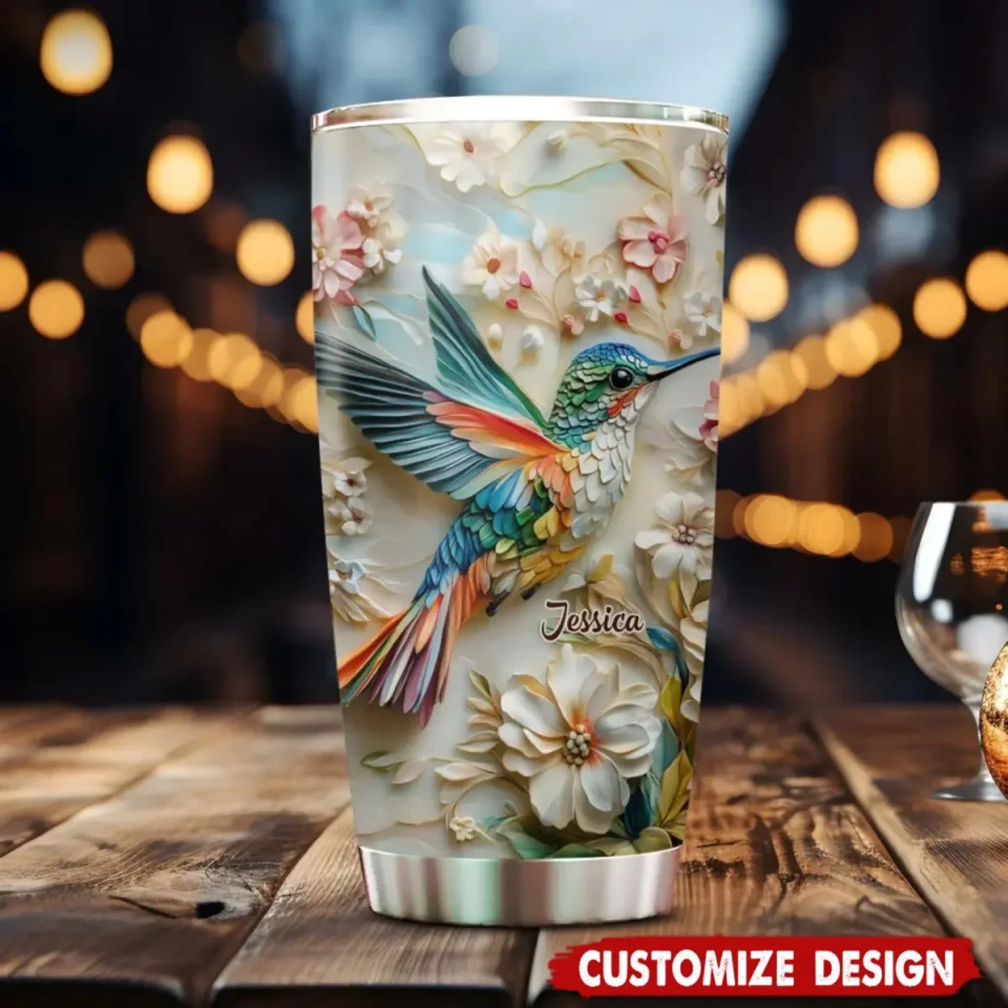 Personalized Hummingbird Tumbler-Gift For Family_Friends