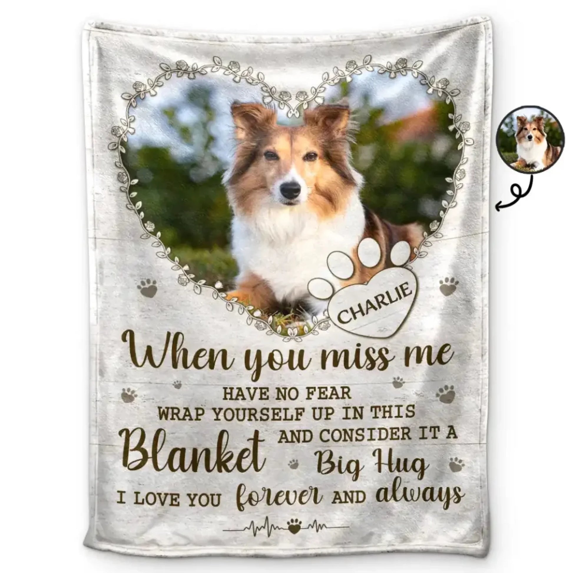 Custom Photo I Love You Forever And Always - Personalized Blanket For Pet Lover (3)