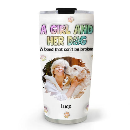 A Girl And Her Dog  Custom Tumbler Uniquegift For Dog Lover