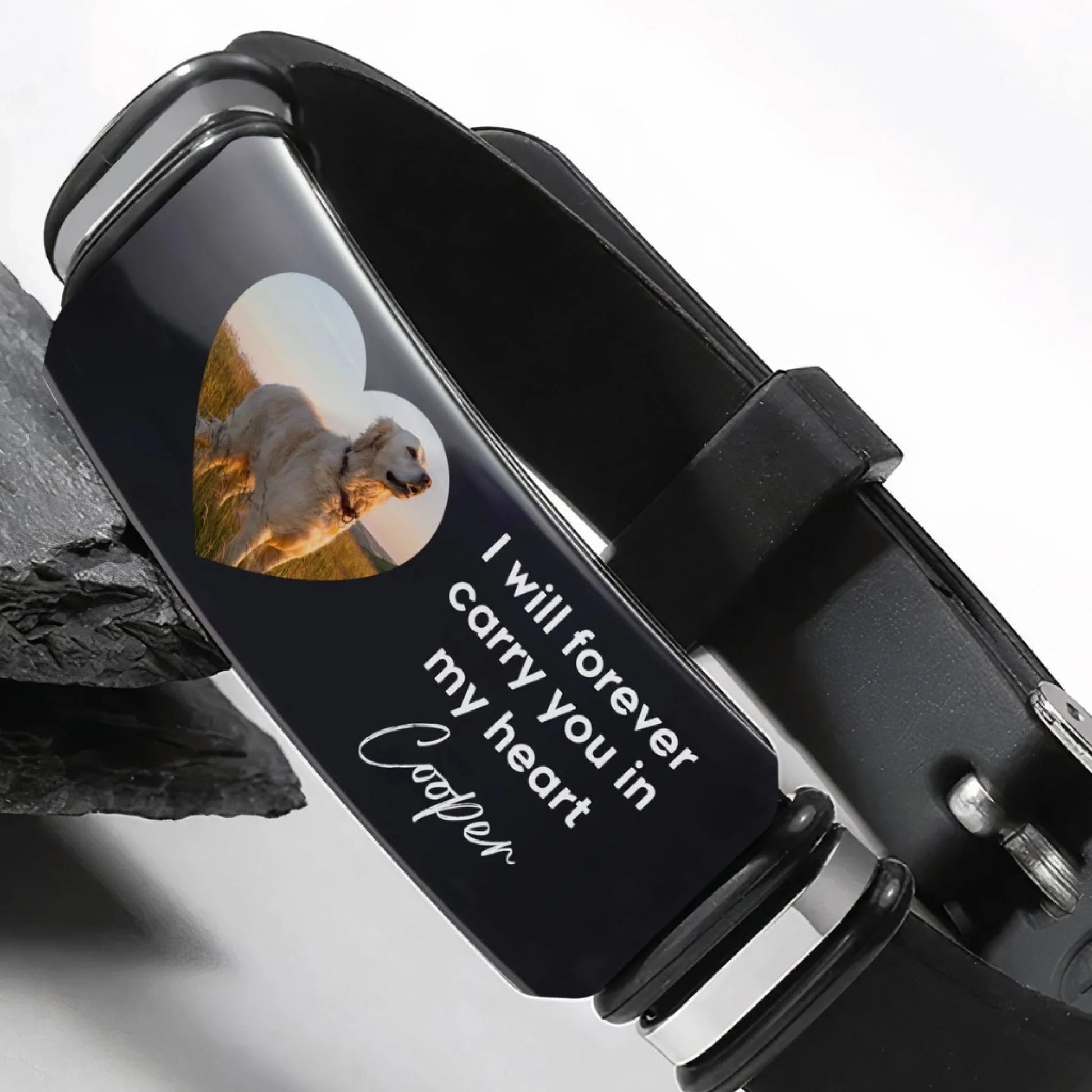 Carry You In My Heart Pet Memorial Gift - Personalized Photo Engraved Bracelet (2)