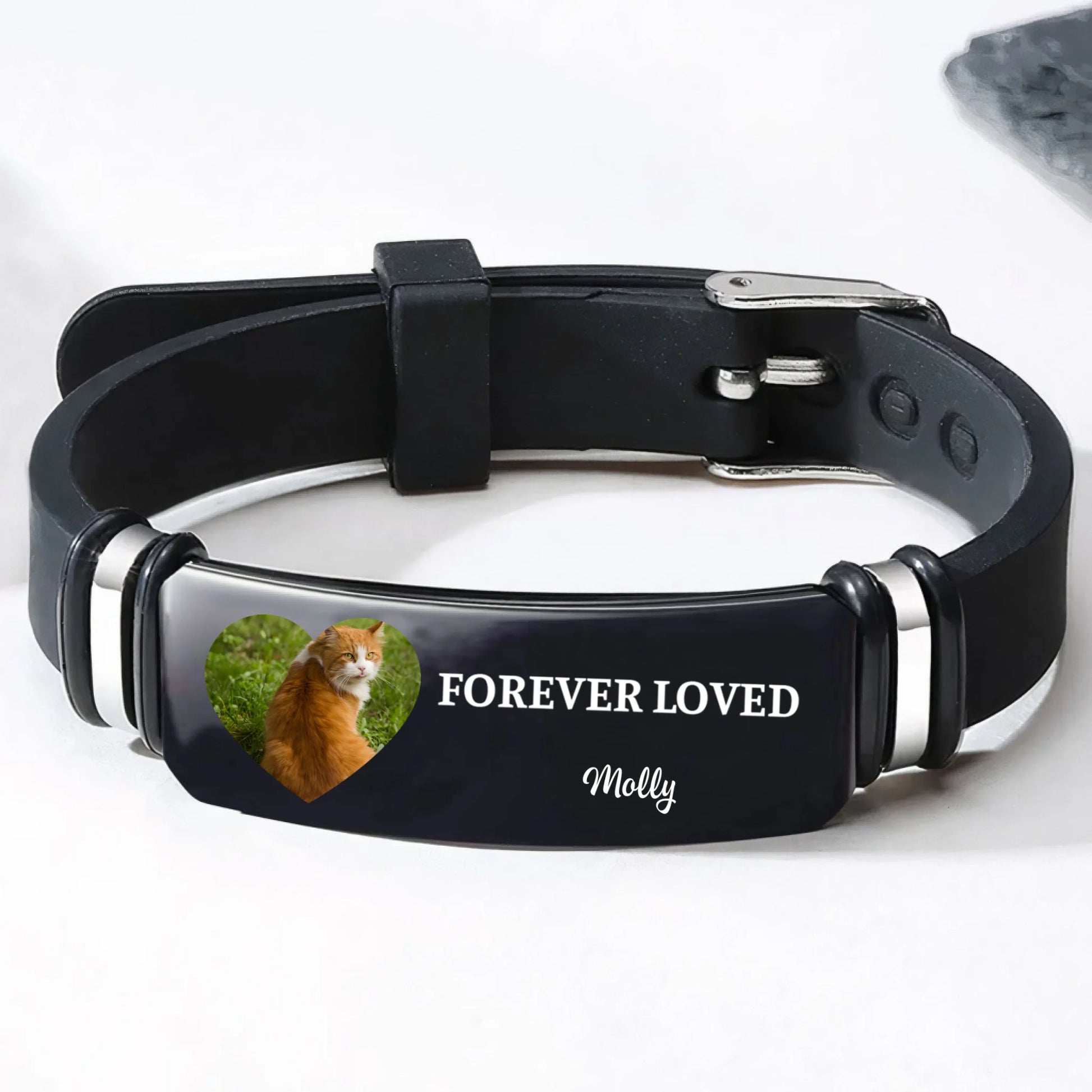 Carry You In My Heart Pet Memorial Gift - Personalized Photo Engraved Bracelet (4)