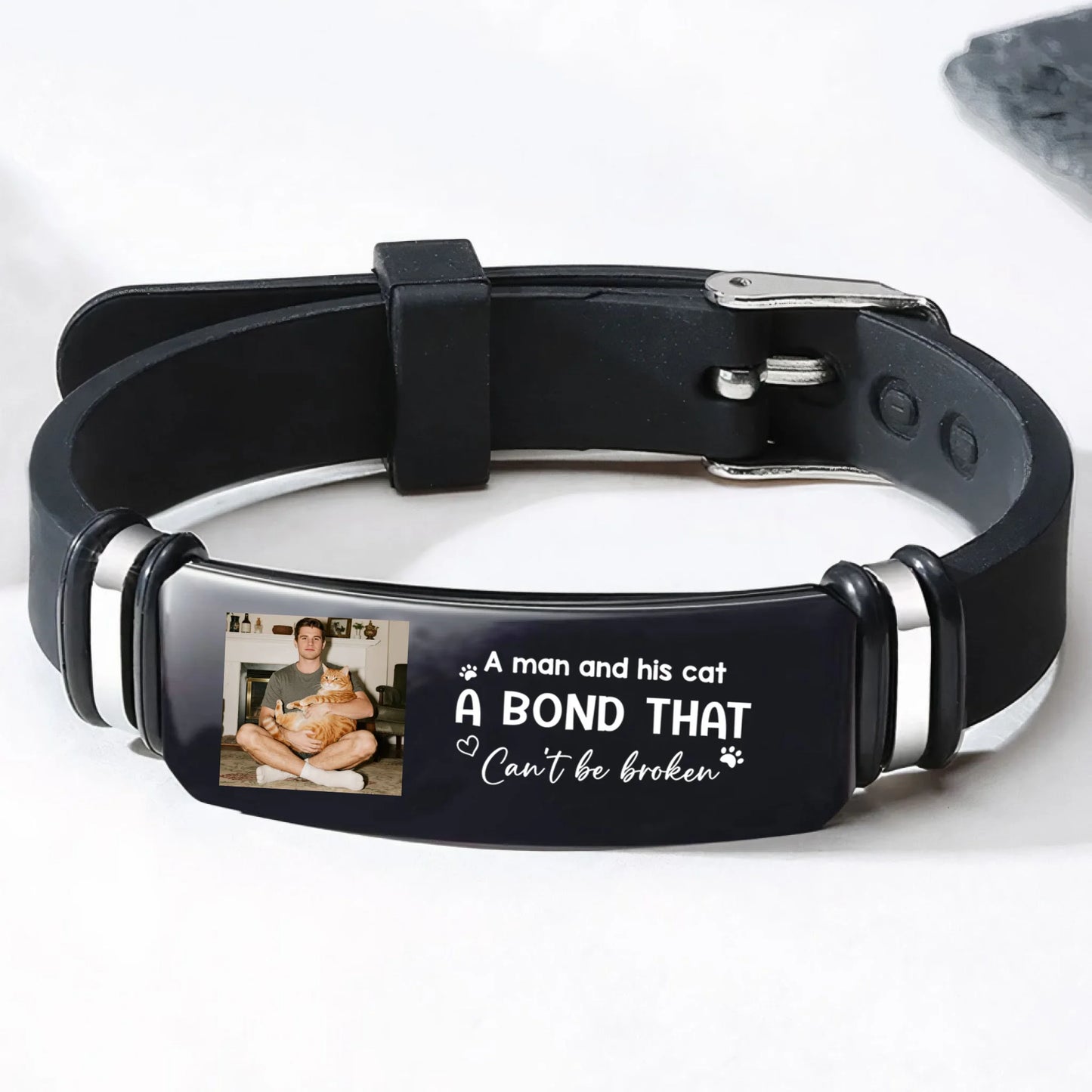 Carry You In My Heart Pet Memorial Gift - Personalized Photo Engraved Bracelet (4)