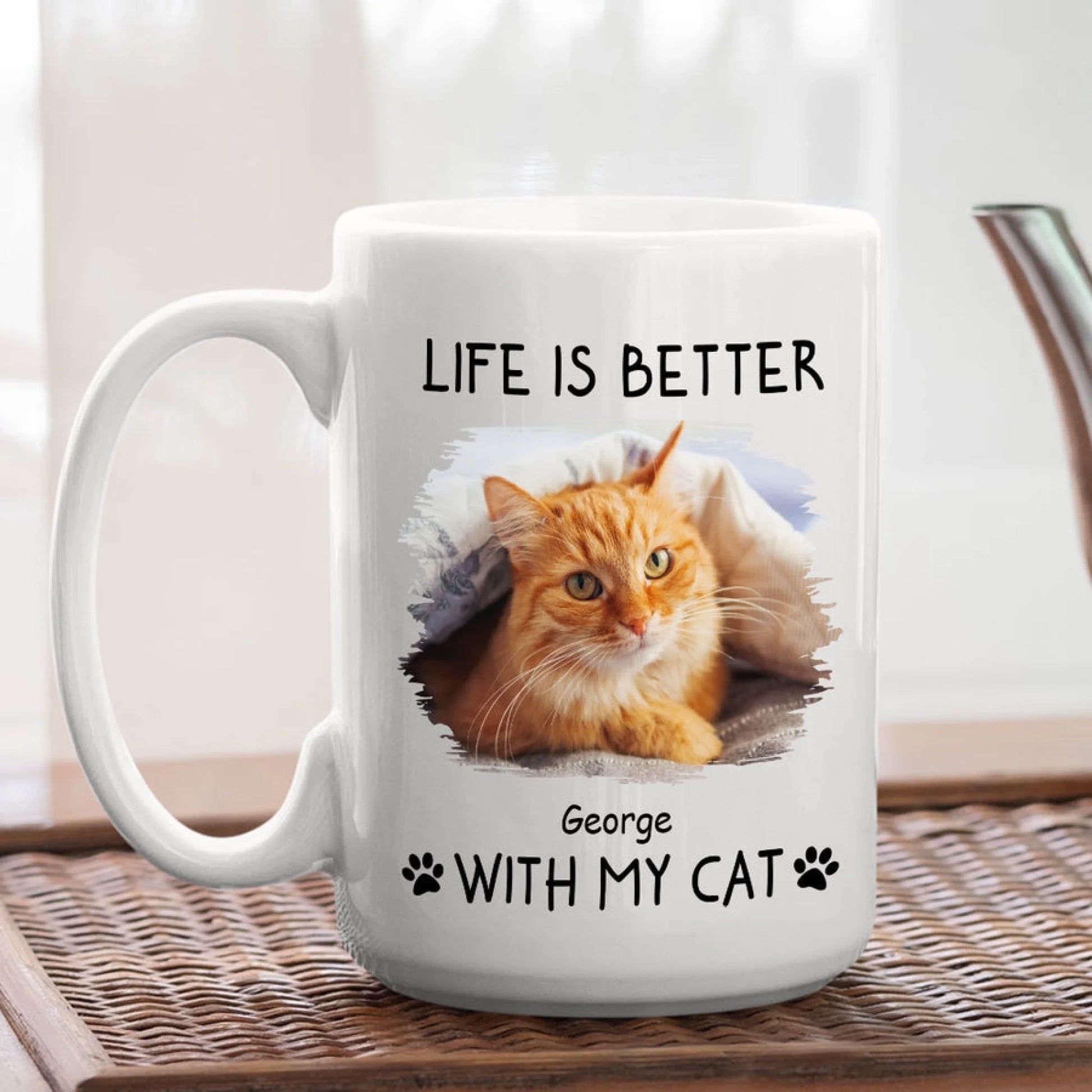 Better With Cats Photo - Personalized Custom Coffee