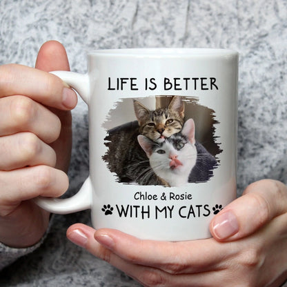 Better With Cats Photo - Personalized Custom Coffee (1)