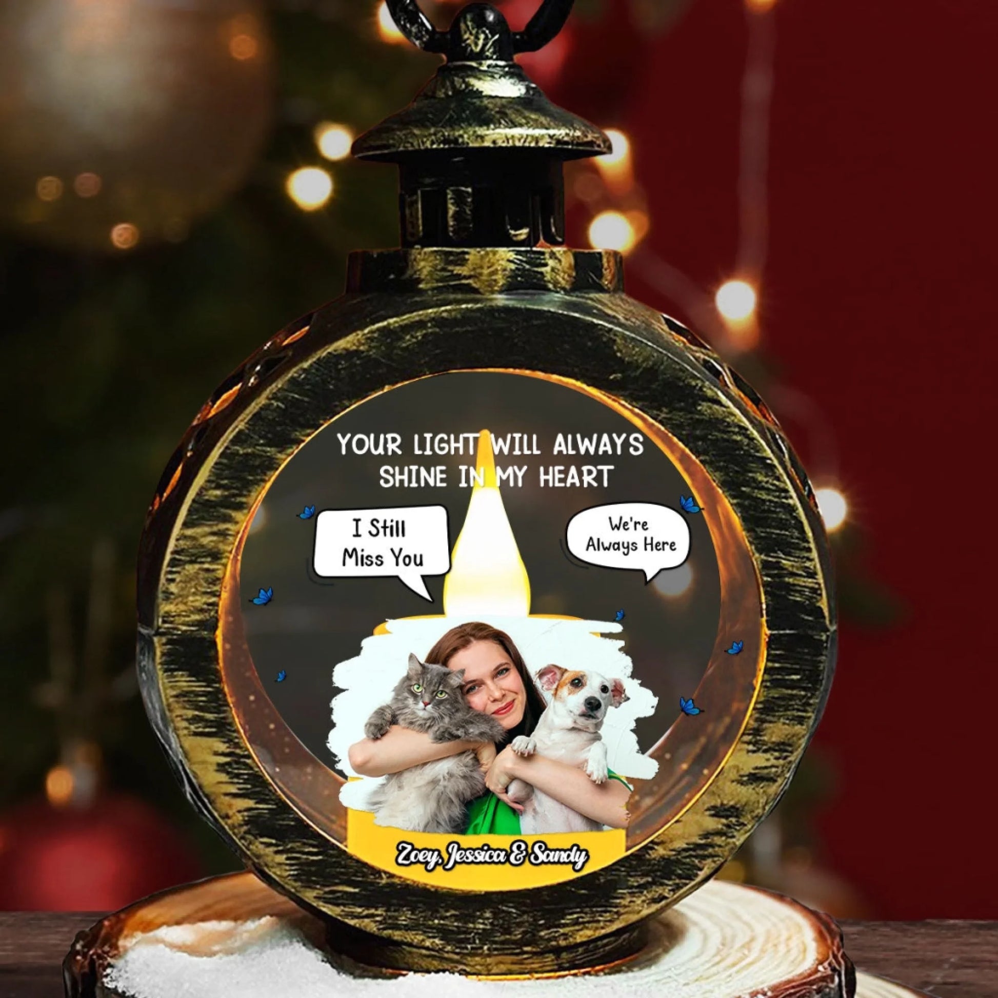 My Heart Was Not Ready To Lose You Photo - Personalized Ornament Custom Christmas Lantern (1)