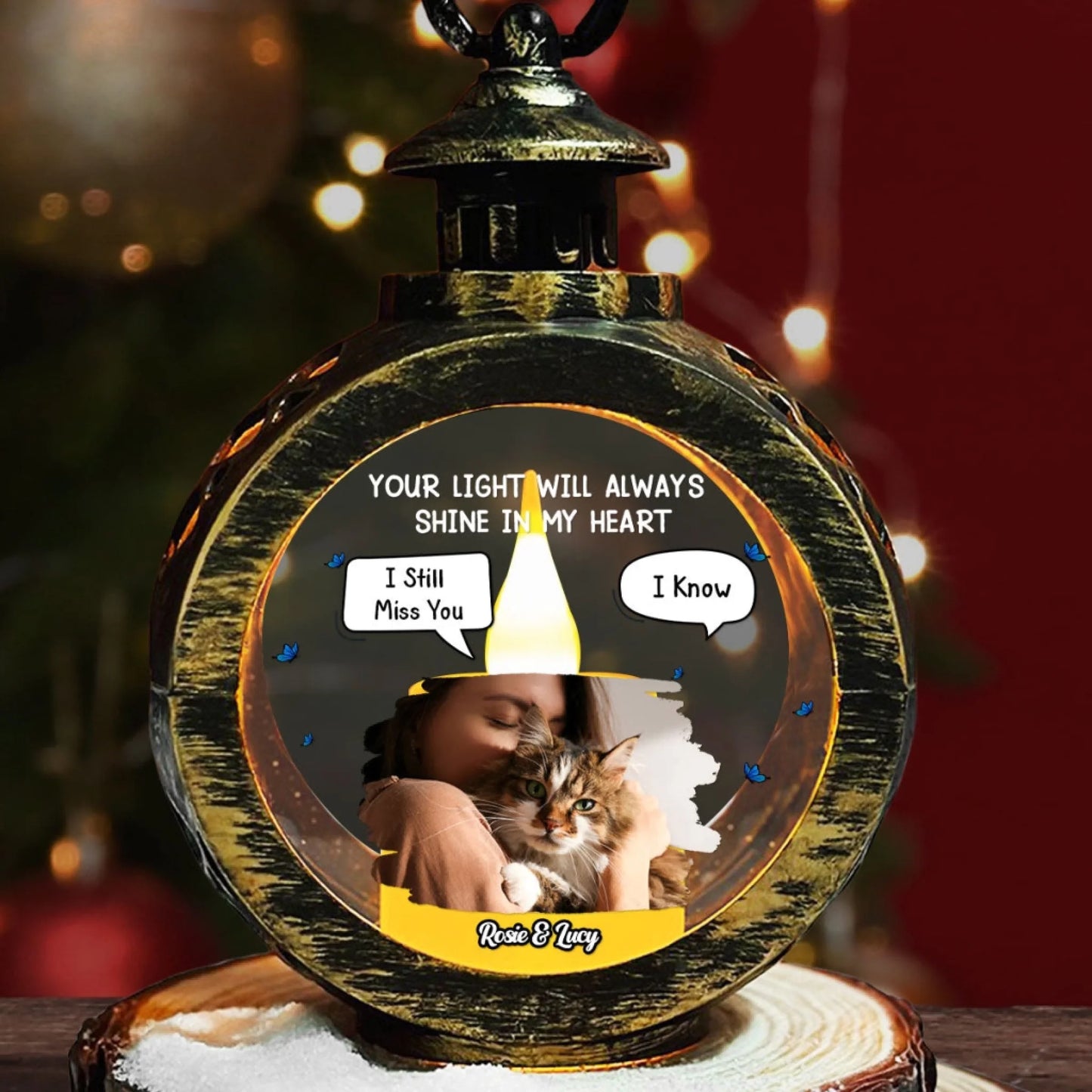 My Heart Was Not Ready To Lose You Photo - Personalized Ornament Custom Christmas Lantern (2)