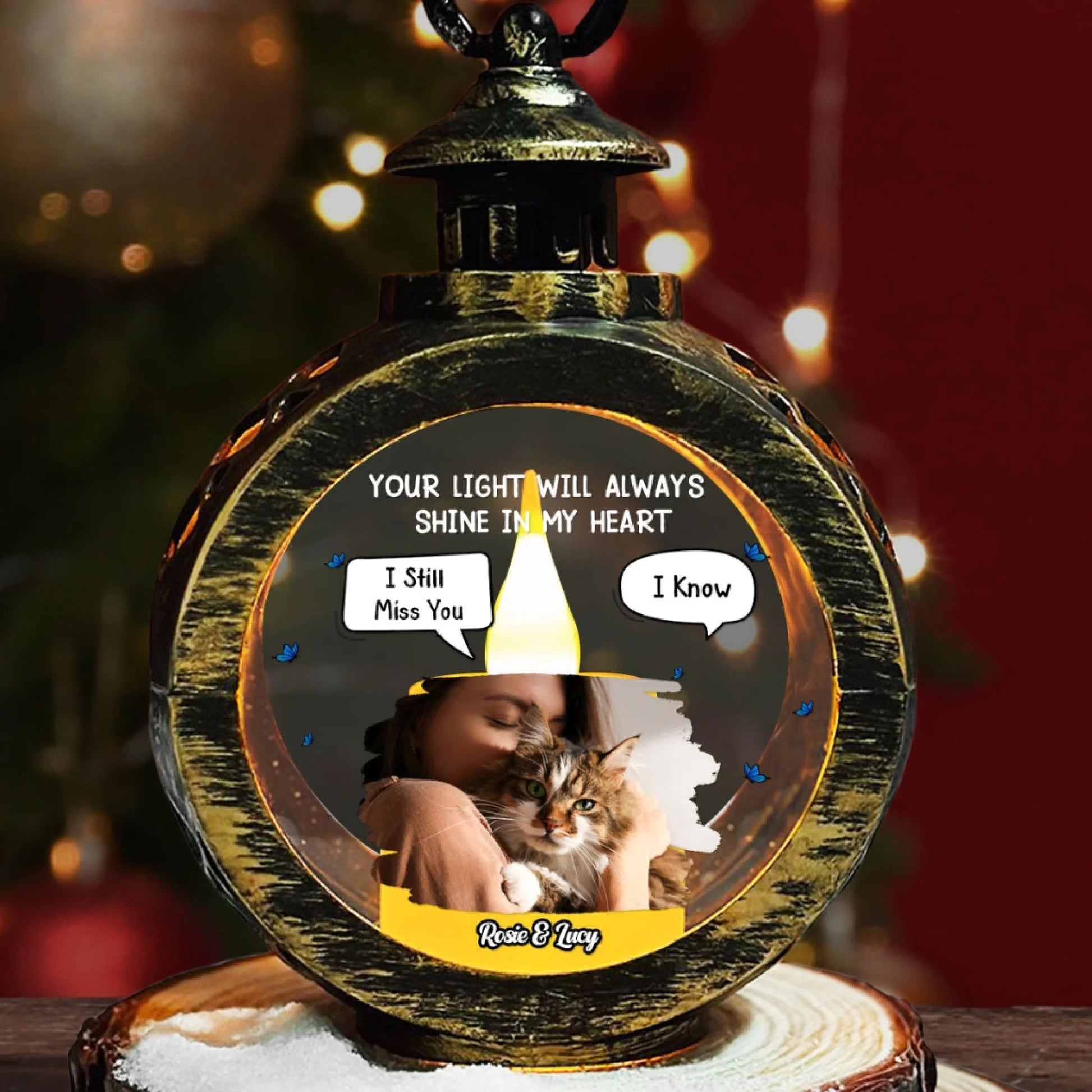 My Heart Was Not Ready To Lose You Photo - Personalized Ornament Custom Christmas Lantern (2)