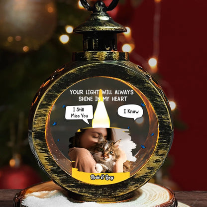 My Heart Was Not Ready To Lose You Photo - Personalized Ornament Custom Christmas Lantern (2)