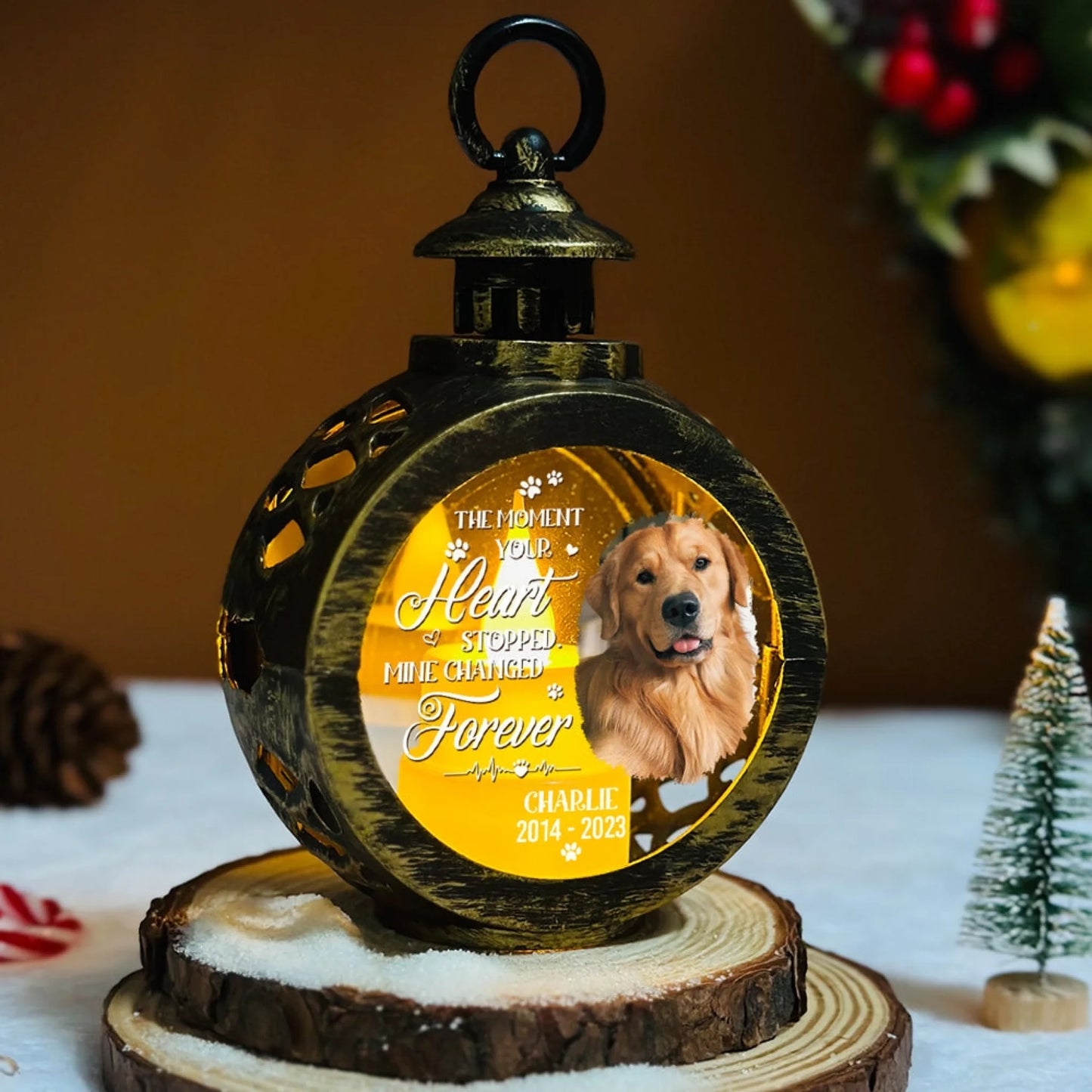 My Heart Was Not Ready To Lose You Photo - Personalized Ornament Custom Christmas Lantern (3)