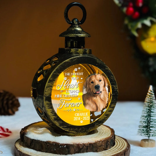My Heart Was Not Ready To Lose You Photo - Personalized Ornament Custom Christmas Lantern (3)