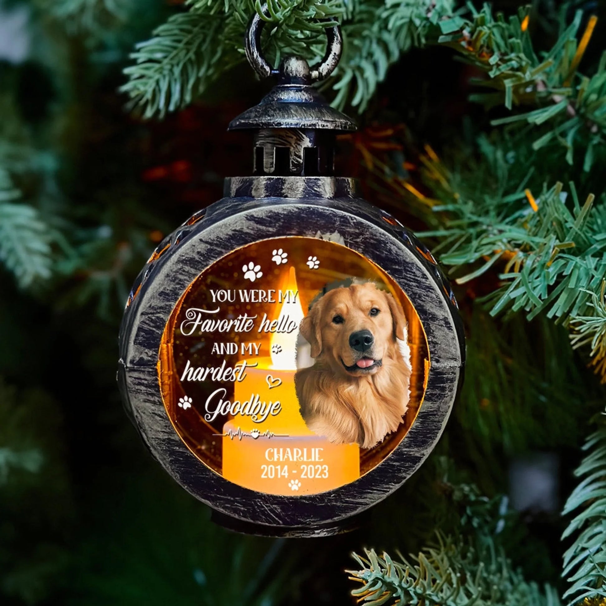 My Heart Was Not Ready To Lose You Photo - Personalized Ornament Custom Christmas Lantern (1)