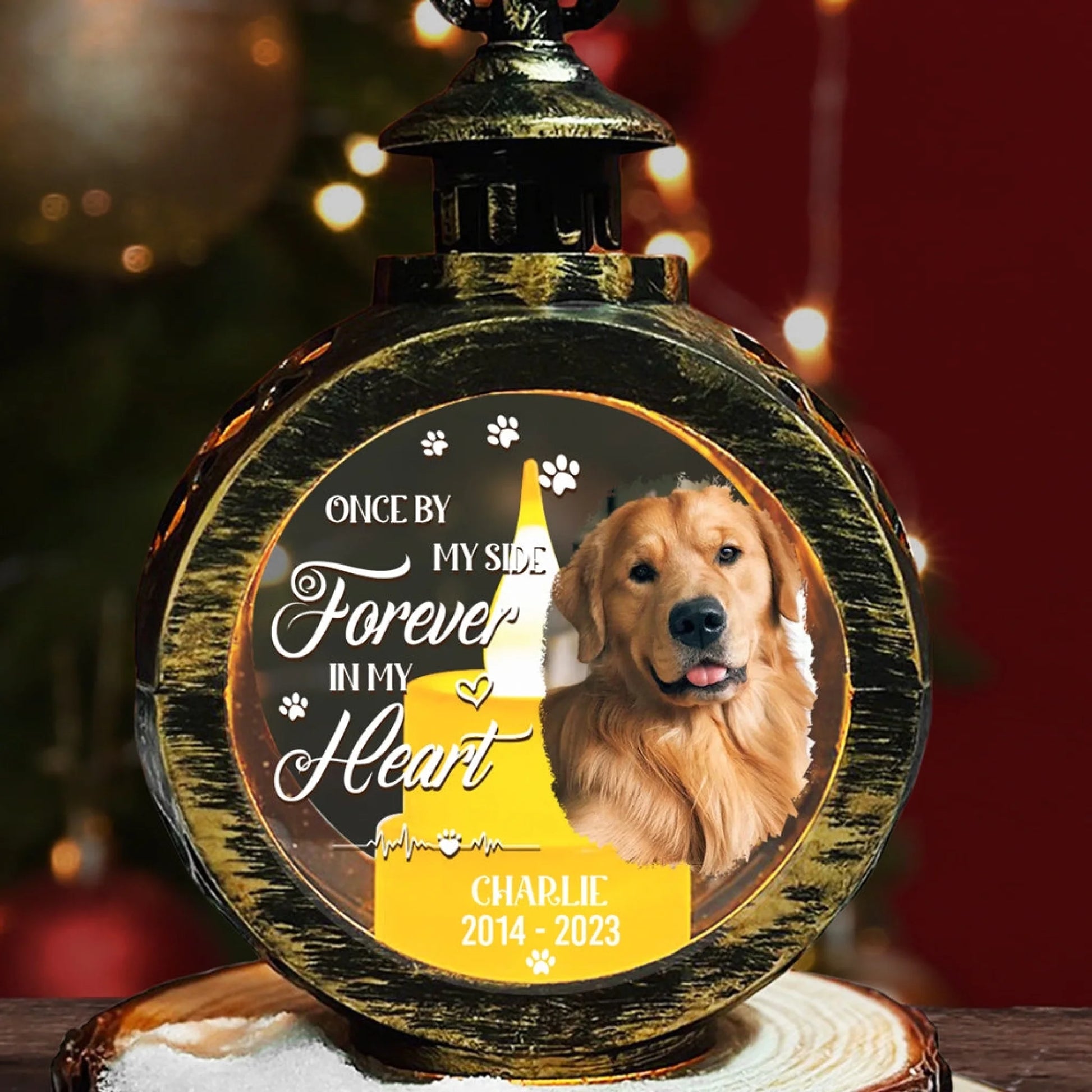 My Heart Was Not Ready To Lose You Photo - Personalized Ornament Custom Christmas Lantern (2)