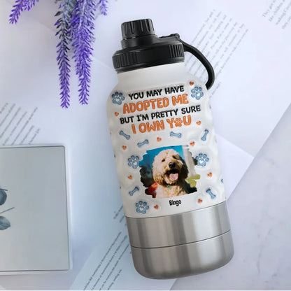 We Own You Pet Photo Personalized Custom 30oz Water Bottle With Pet Bowl (4)