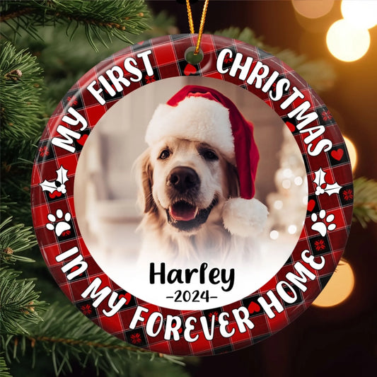 First Christmas Dog Cat - Personalized Ceramic Phot