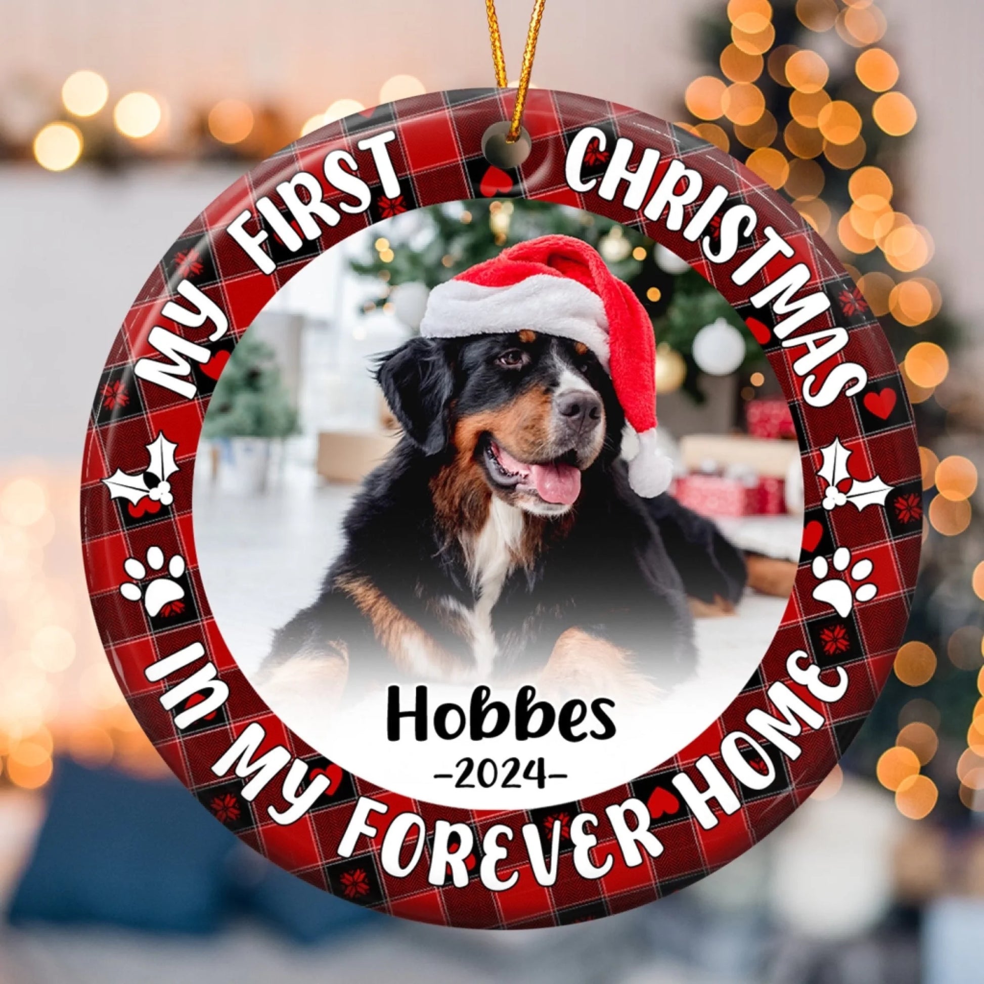 First Christmas Dog Cat - Personalized Ceramic Phot (1)