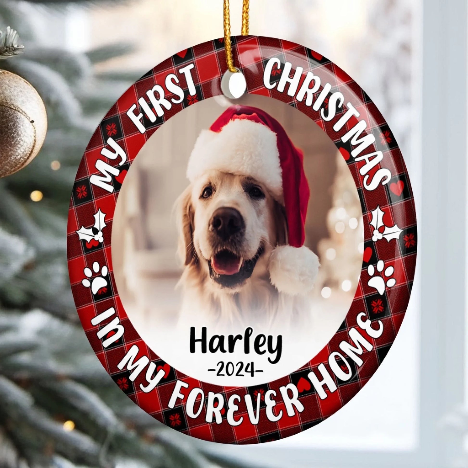 First Christmas Dog Cat - Personalized Ceramic Phot (3)