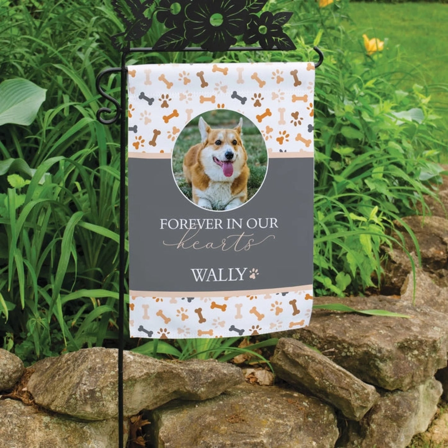 Personalized “Forever in Our Hearts” Pet Photo Memorial Flag