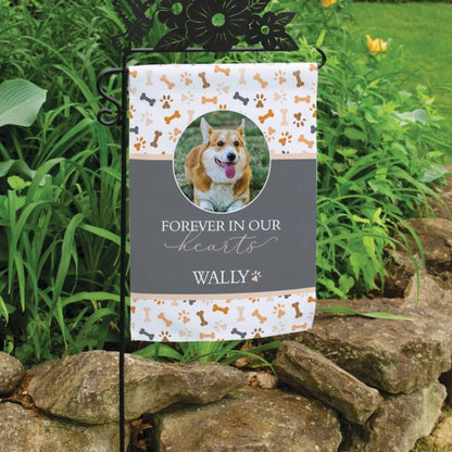 Personalized “Forever in Our Hearts” Pet Photo Memorial Flag