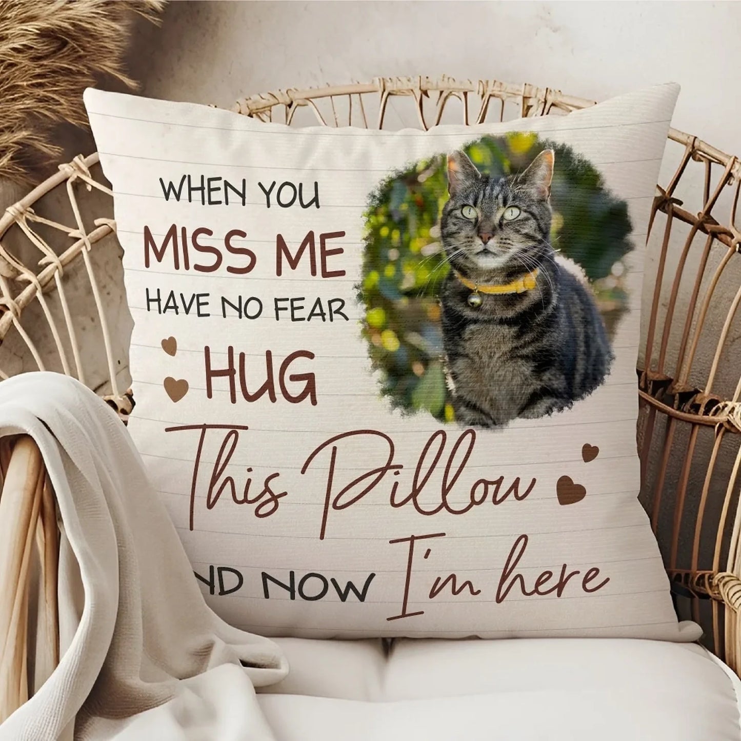 Personalized I Am Here Pet Photo Memorial Pillow  Home Decor