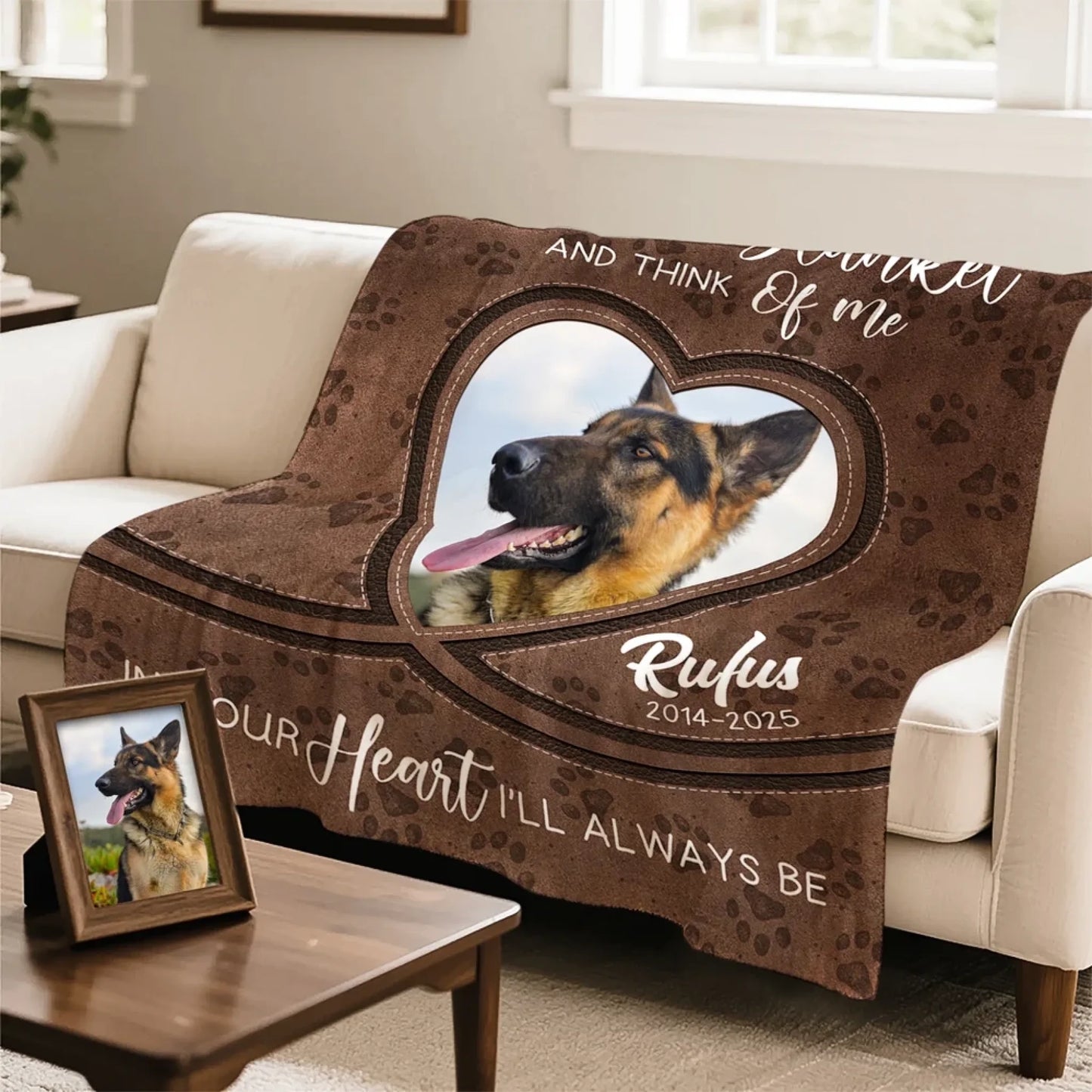 Personalized Multicolor Heart Pet Photo Soft Throw Blanket Home Decor Pet Owner Gift (1)