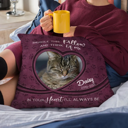 Personalized Vintage Paw Print Heart Pet Photo Soft Throw Pillow
