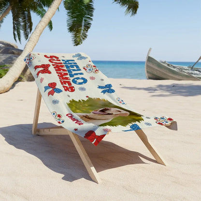 Just A Girl Loves Her Pet Photo Personalized Custom Beach Towel (2)