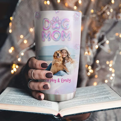 Flying Into Bubble Planet Dog Photo Personalized Custom Tumbler