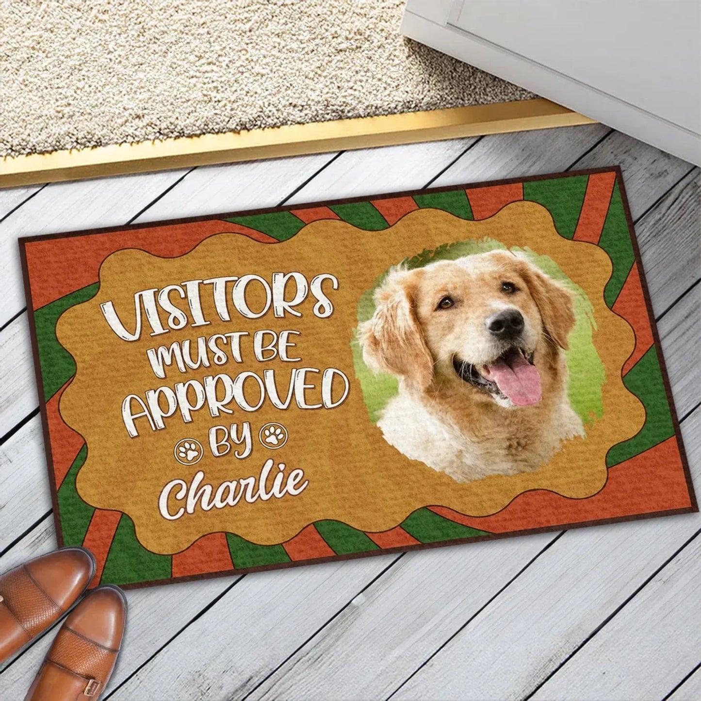 Visitors Must be Approved by Pet Personalized Pet Photo Door Mat