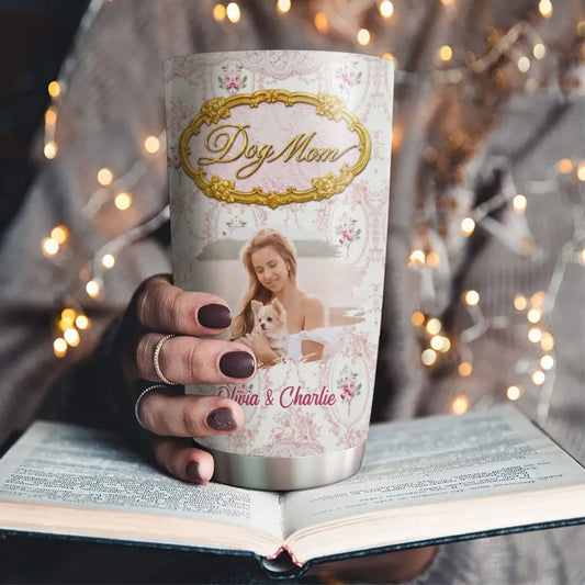 Dog Mom Vintage Photo - Personalized Custom Tumbler