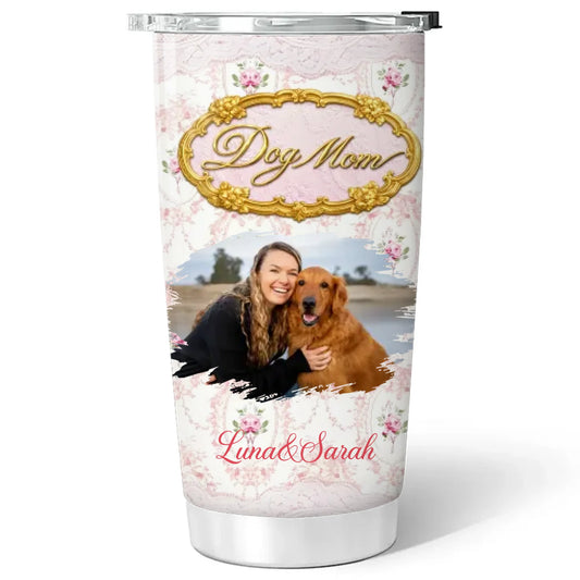 Dog Mom Vintage Photo - Personalized Custom Tumbler