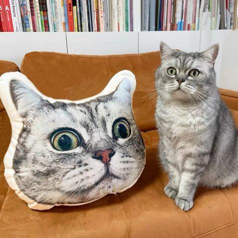 personalised cat face pillow