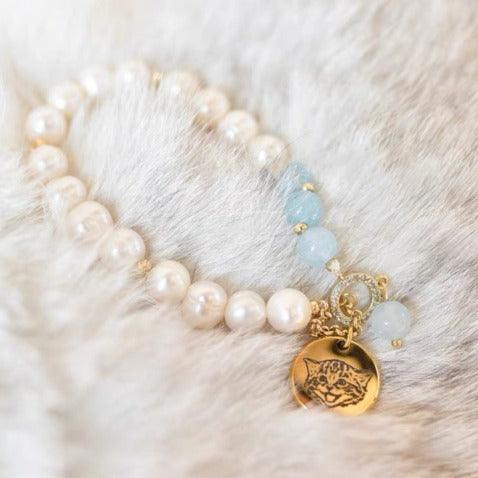 custom pet portrait pearl bracelet